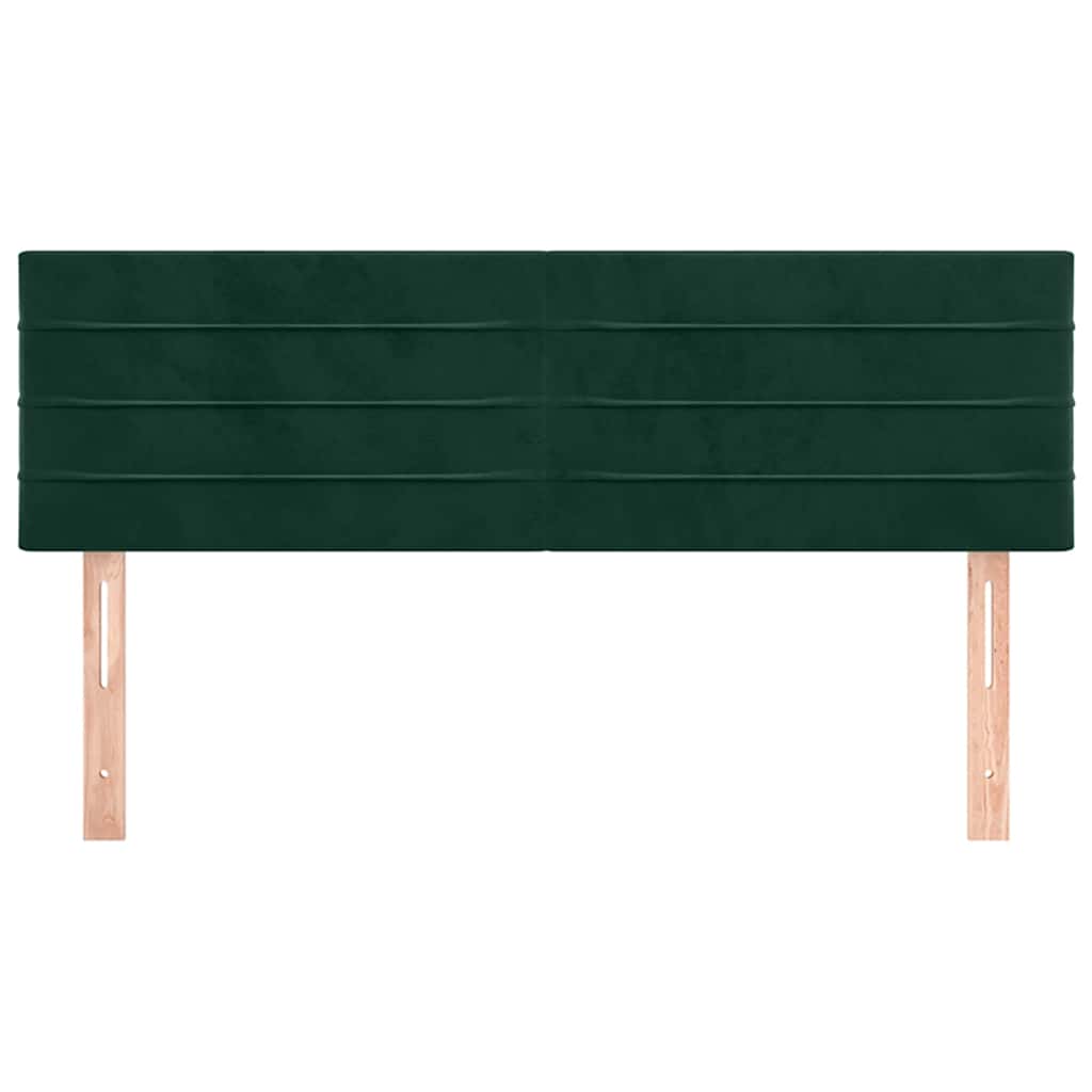 sengegavle 144x5x78/88 cm fløjl mørkegrøn