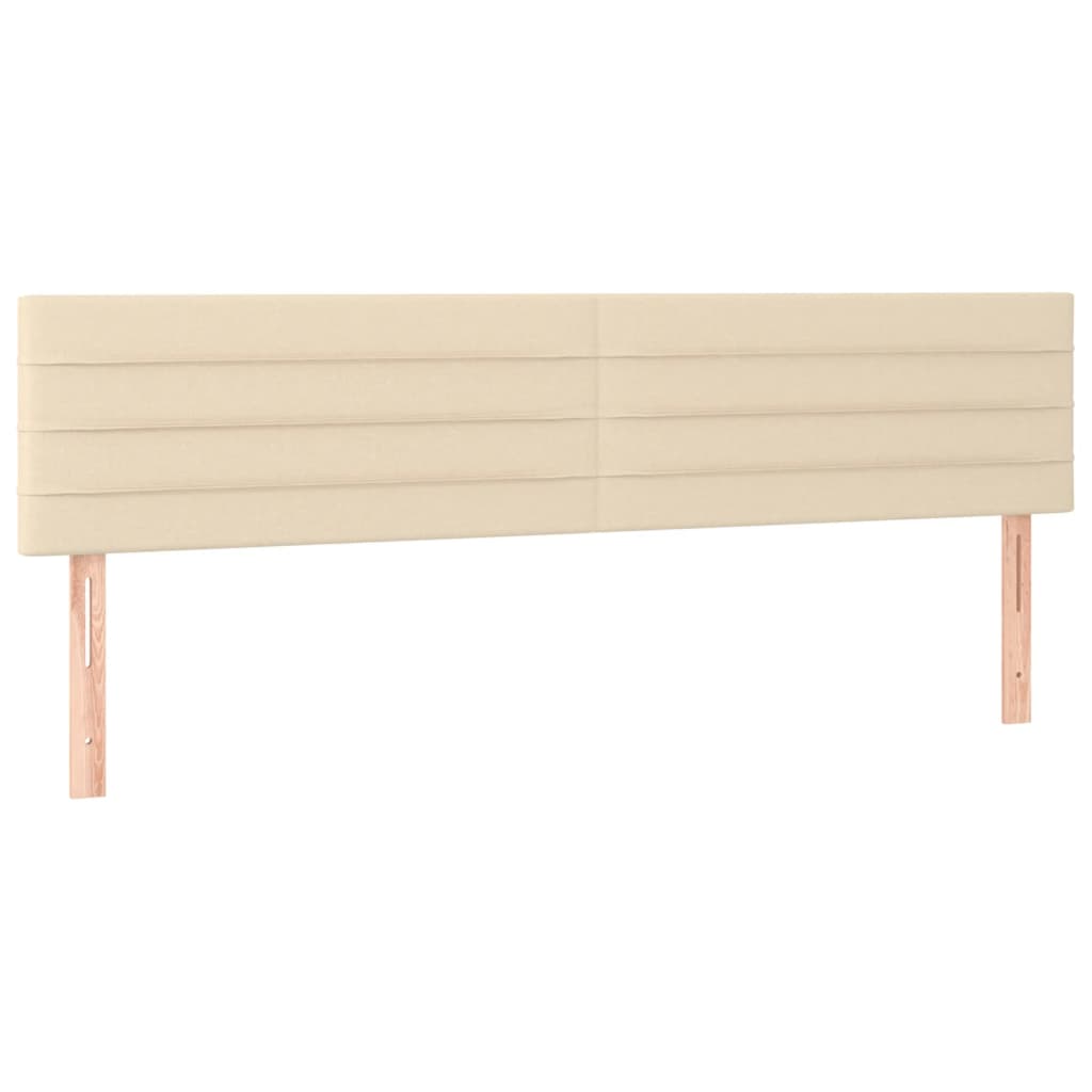 sengegavle 160x5x78/88 cm stof cremefarvet
