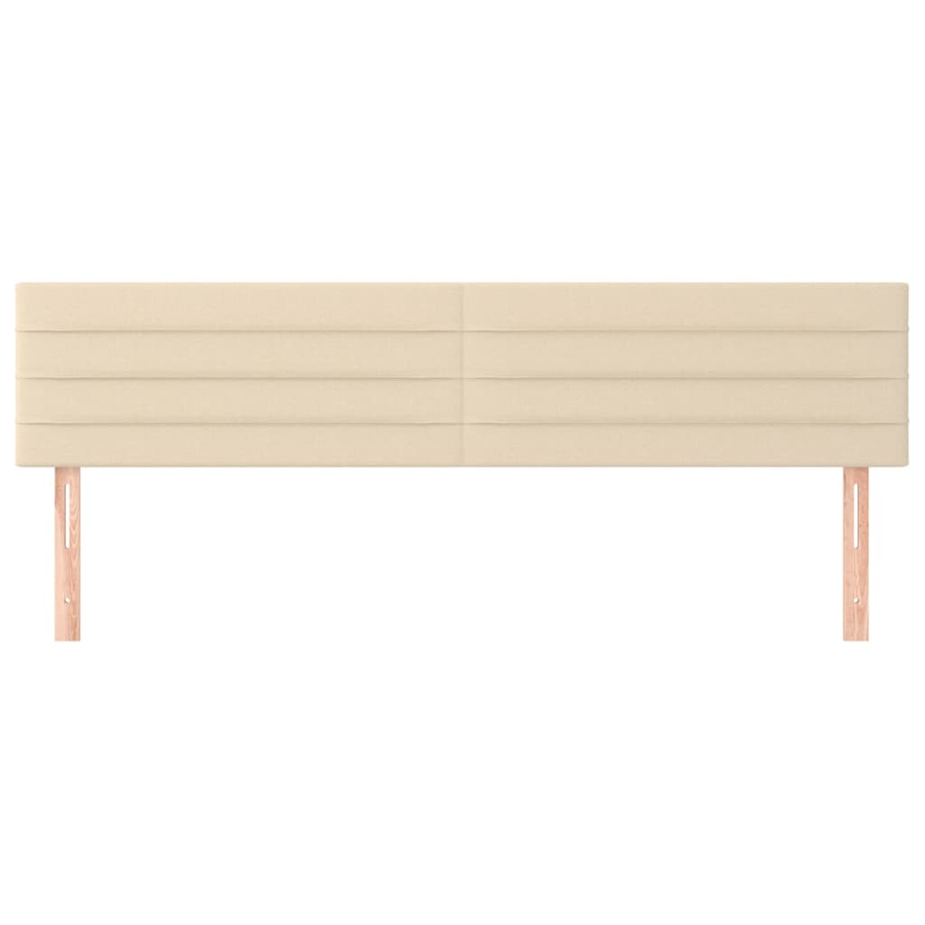 sengegavle 160x5x78/88 cm stof cremefarvet