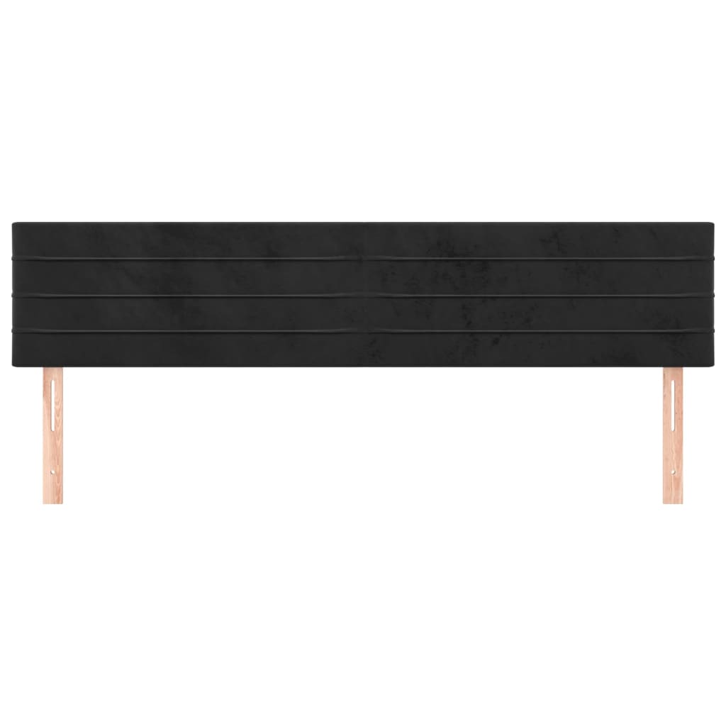 sengegavle 160x5x78/88 cm fløjl sort