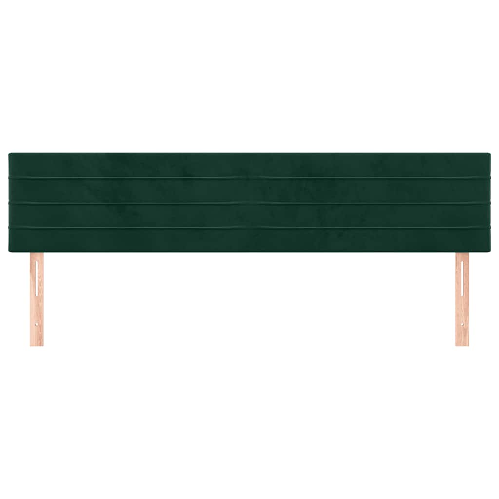 sengegavle 160x5x78/88 cm fløjl mørkegrøn