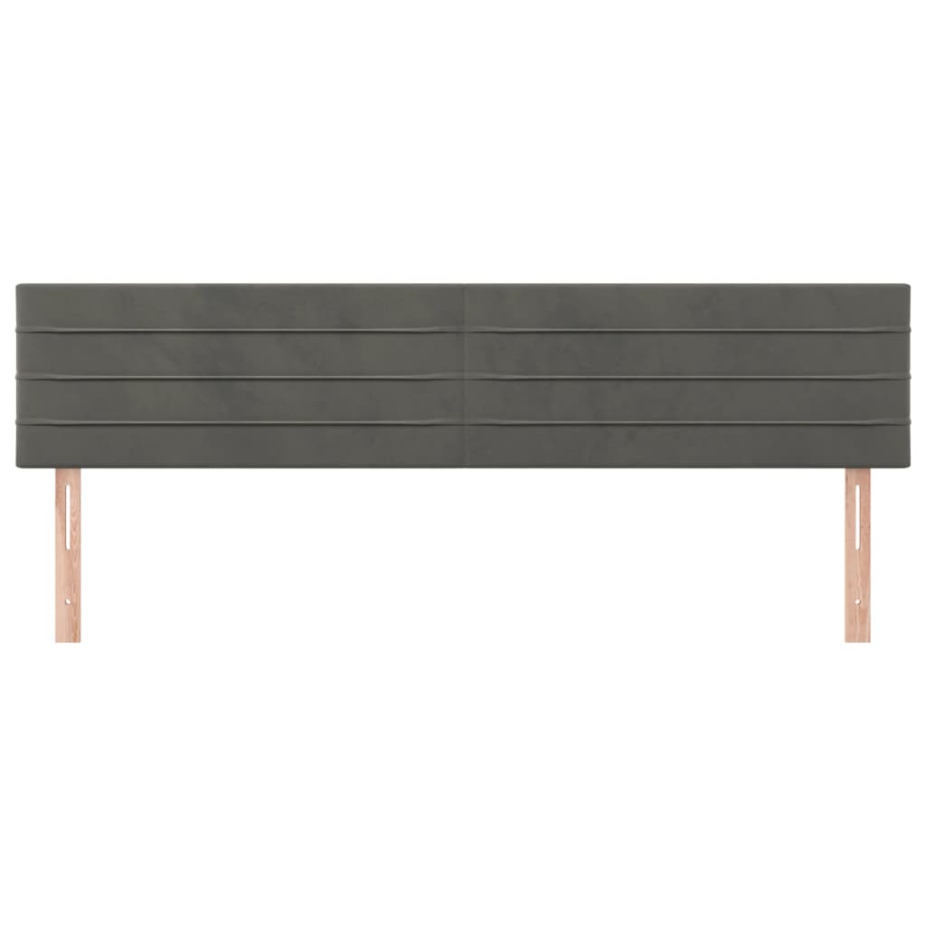 sengegavle 180x5x78/88 cm fløjl mørkegrå