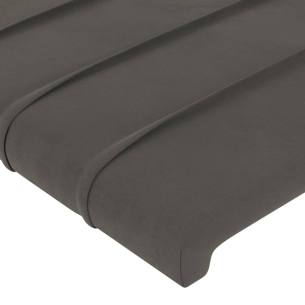 sengegavle 180x5x78/88 cm fløjl mørkegrå