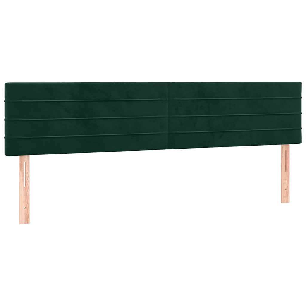 sengegavle 180x5x78/88 cm fløjl mørkegrøn