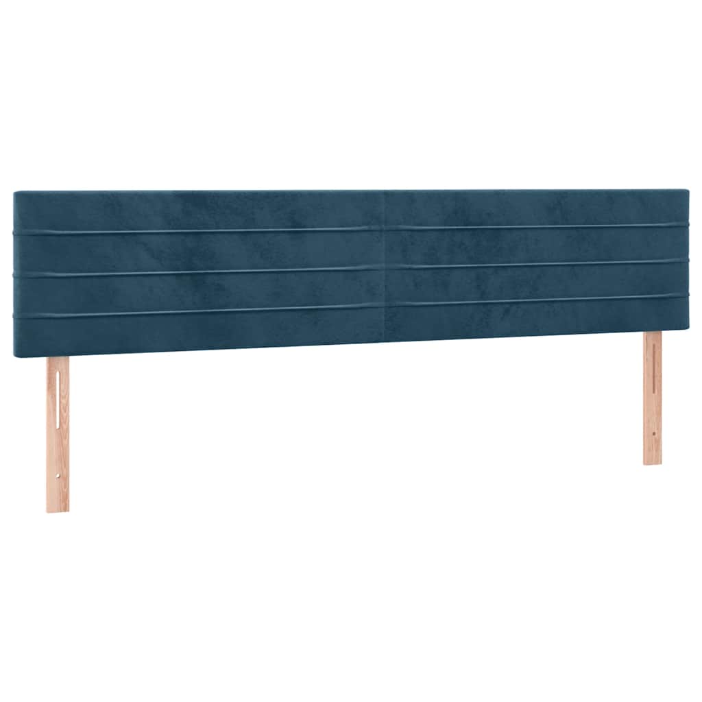 sengegavle 180x5x78/88 cm fløjl mørkeblå