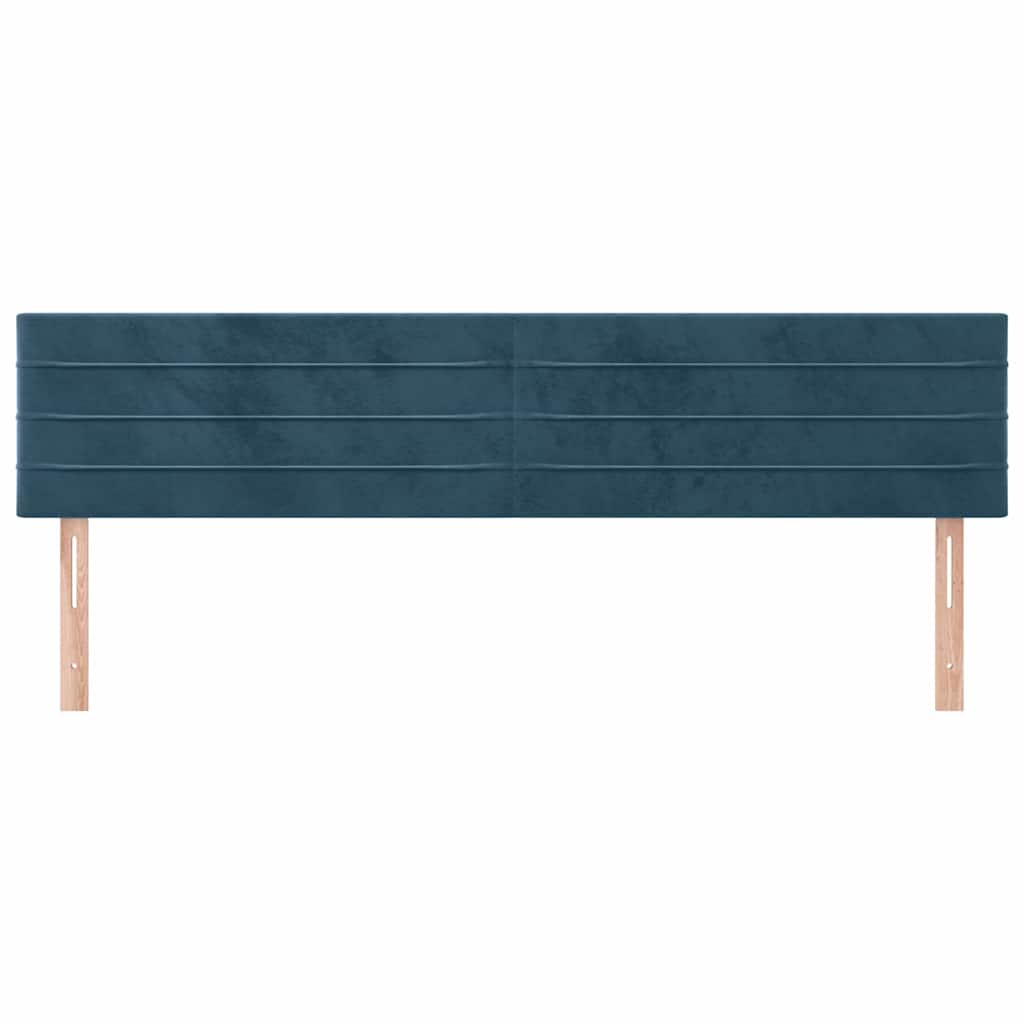 sengegavle 180x5x78/88 cm fløjl mørkeblå