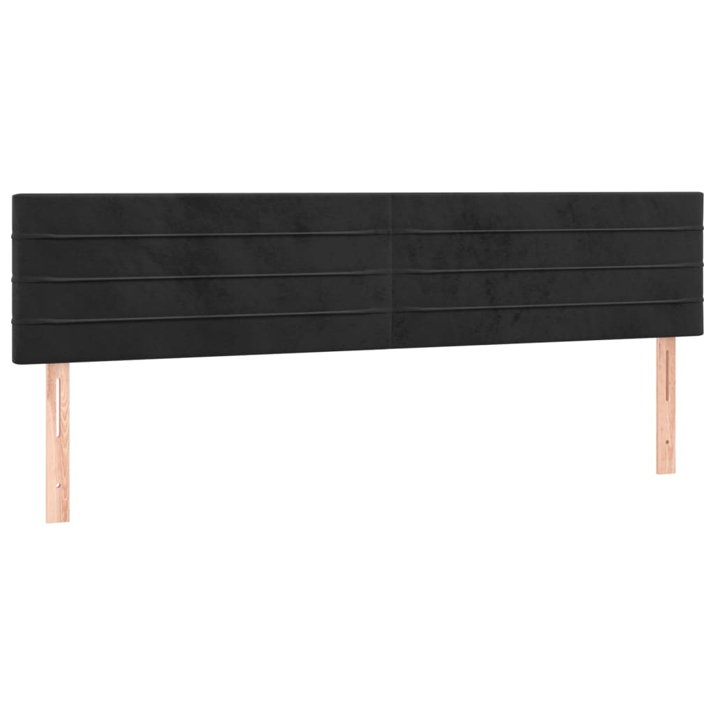 sengegavle 200x5x78/88 cm fløjl sort