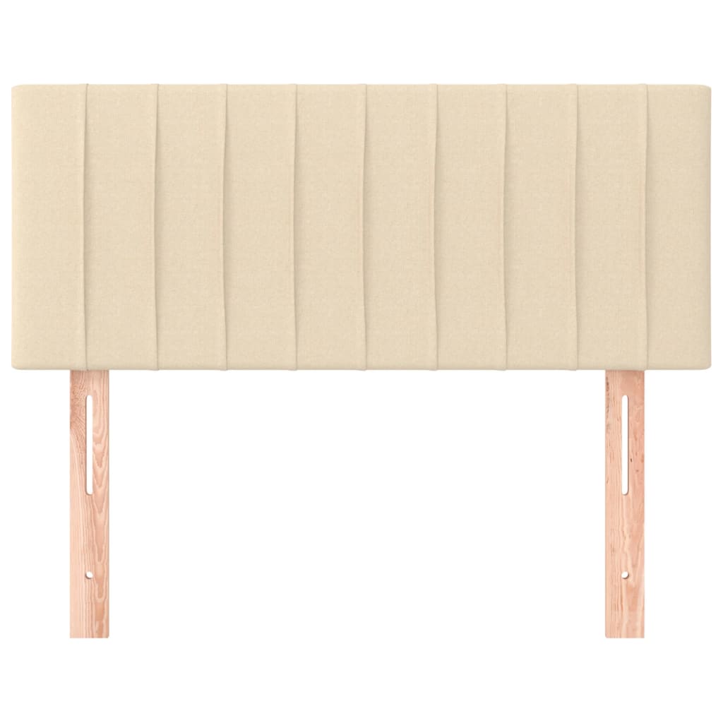 sengegavl 80x5x78/88 cm stof cremefarvet