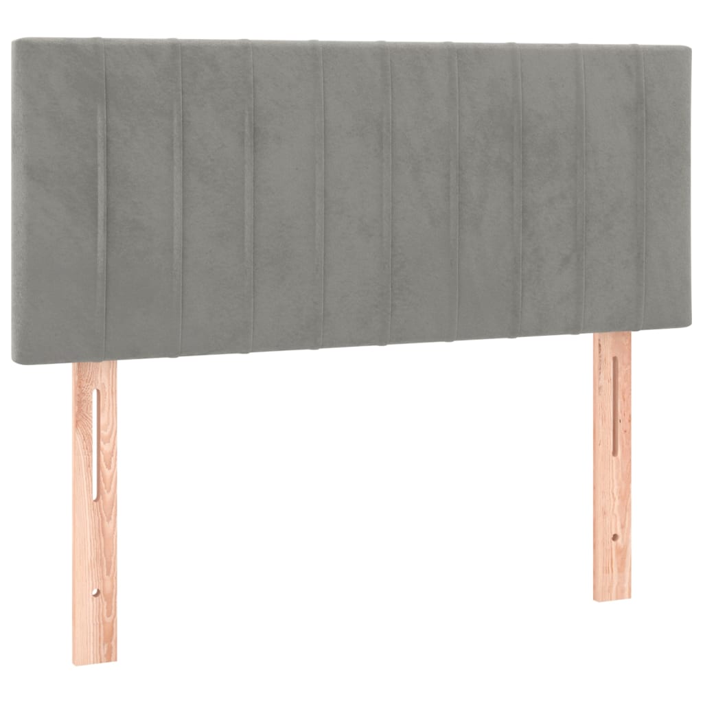 sengegavl 80x5x78/88 cm fløjl lysegrå
