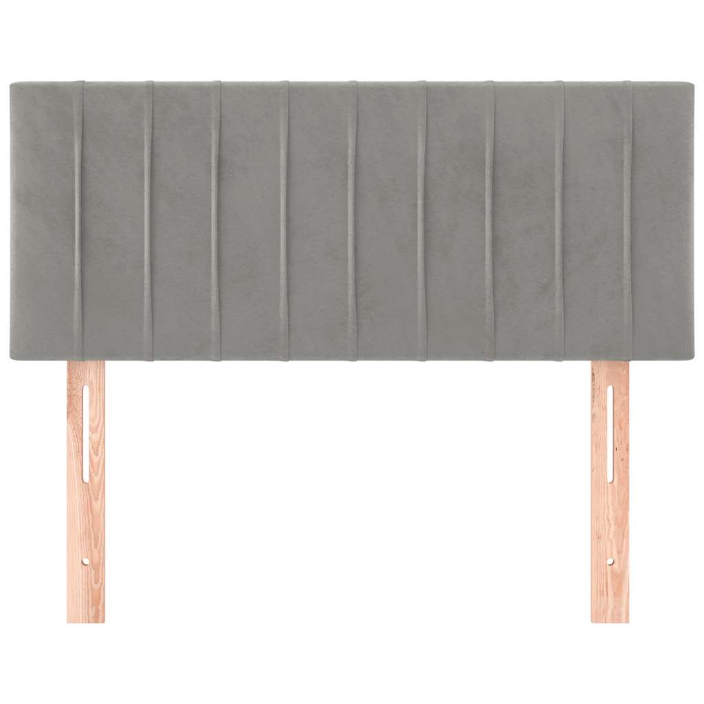 sengegavl 80x5x78/88 cm fløjl lysegrå