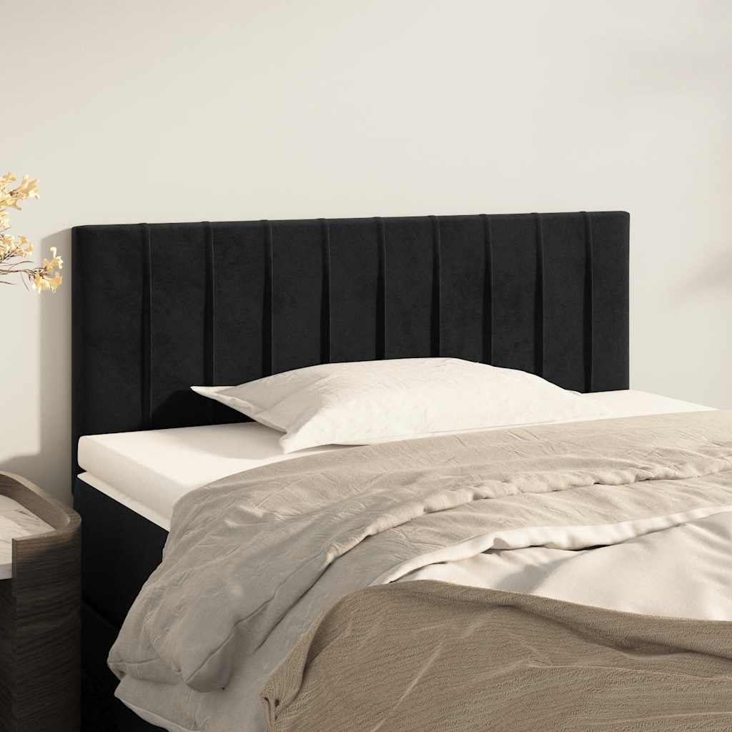 sengegavl 80x5x78/88 cm fløjl sort