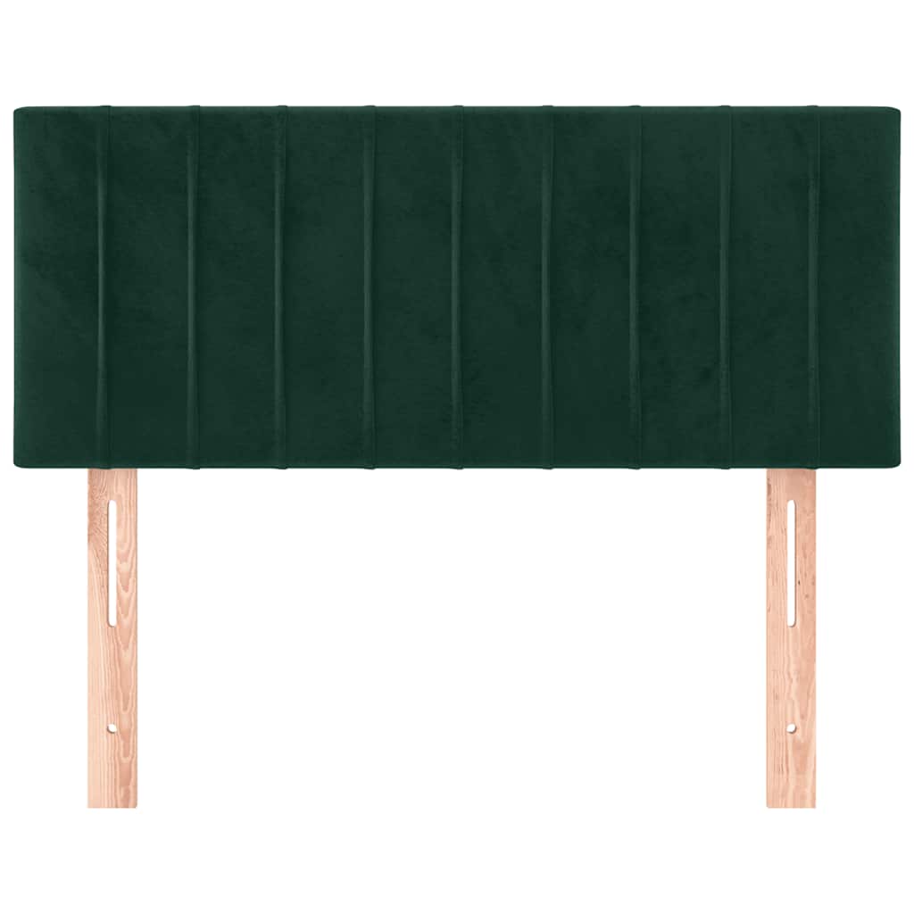 sengegavl 80x5x78/88 cm fløjl mørkegrøn