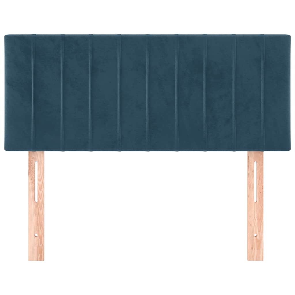 sengegavl 80x5x78/88 cm fløjl mørkeblå