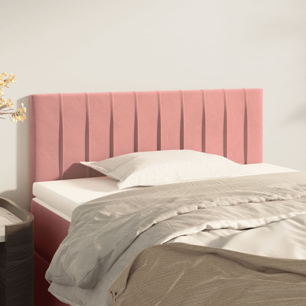 sengegavl 80x5x78/88 cm fløjl pink