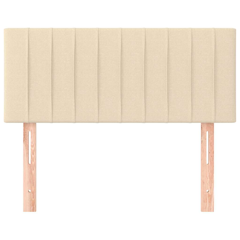 sengegavl 90x5x78/88 cm stof cremefarvet