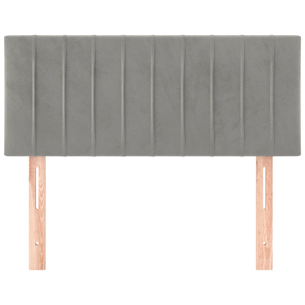 sengegavl 90x5x78/88 cm fløjl lysegrå