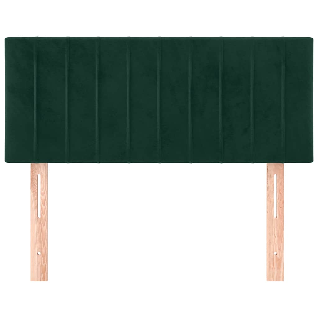 sengegavl 90x5x78/88 cm fløjl mørkegrøn