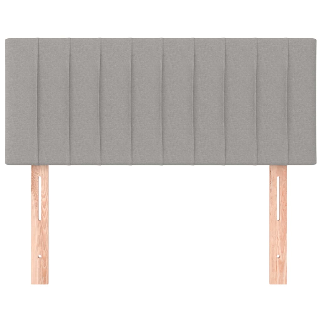 sengegavl 100x5x78/88 cm stof lysegrå