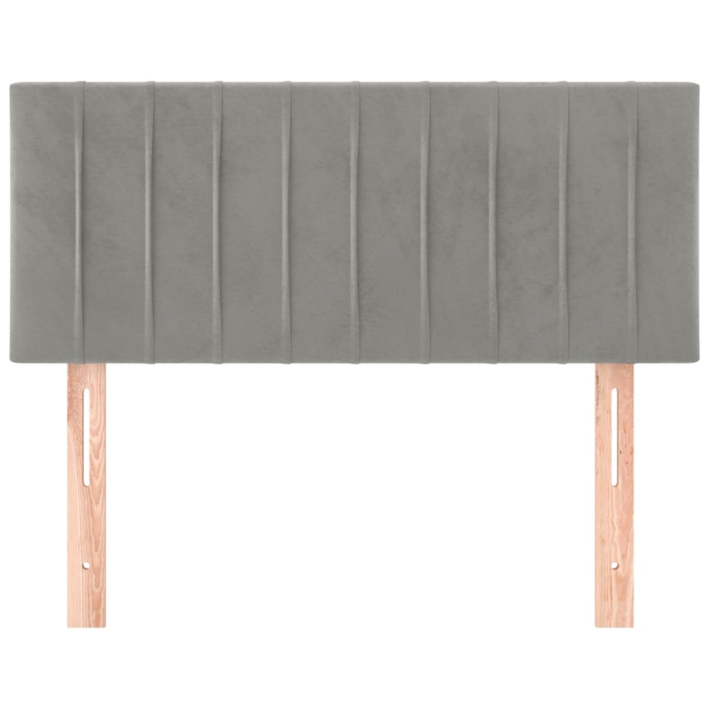 sengegavl 100x5x78/88 cm fløjl lysegrå