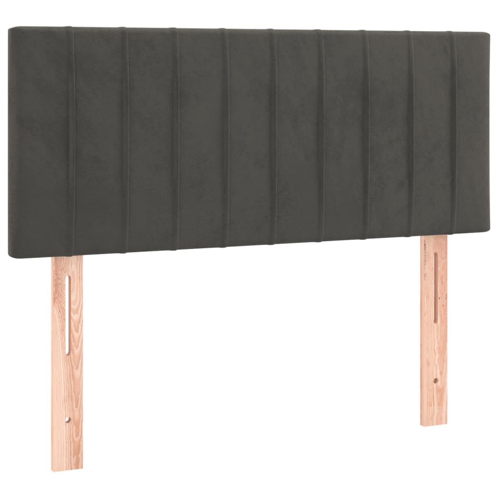 sengegavl 100x5x78/88 cm fløjl mørkegrå
