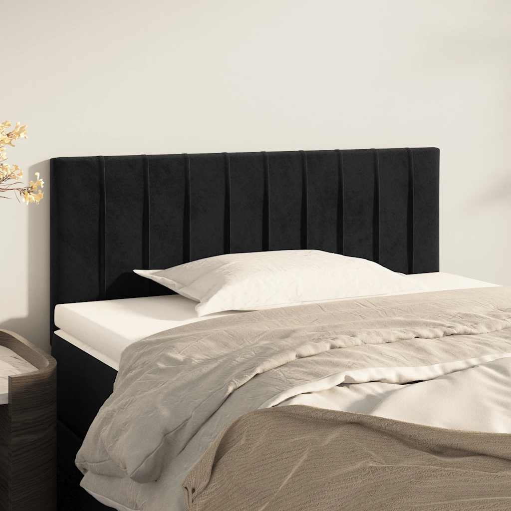 sengegavl 100x5x78/88 cm fløjl sort