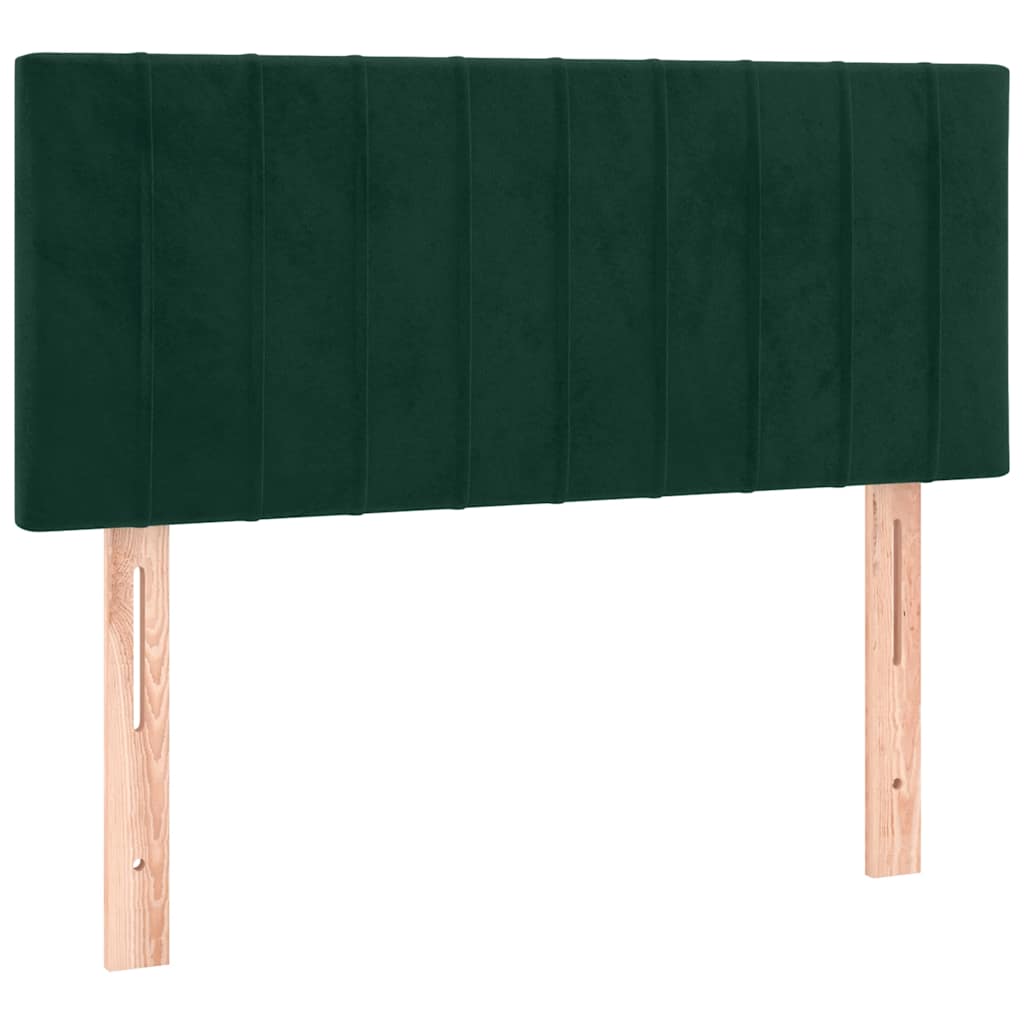 sengegavl 100x5x78/88 cm fløjl mørkegrøn
