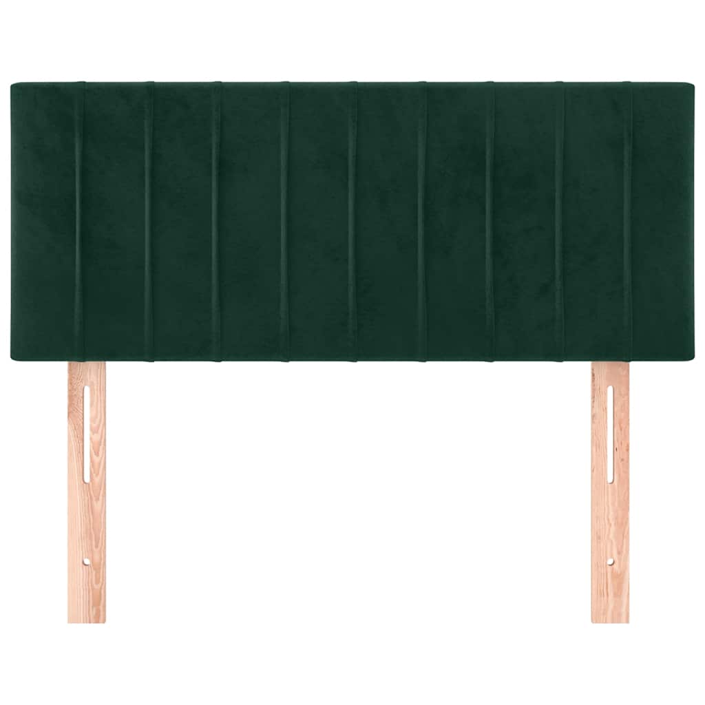 sengegavl 100x5x78/88 cm fløjl mørkegrøn