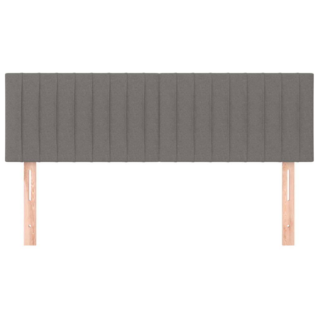 sengegavle 144x5x78/88 cm stof mørkegrå