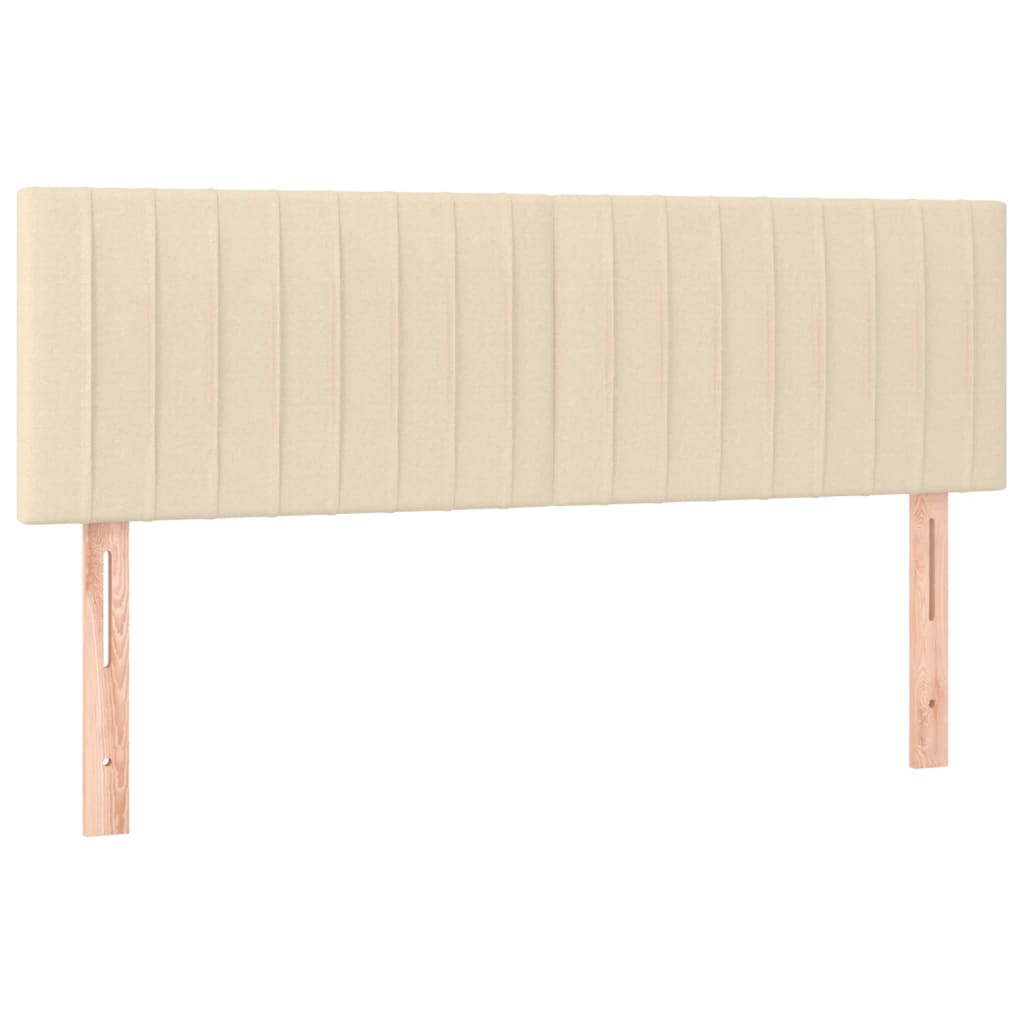 sengegavle 144x5x78/88 cm stof cremefarvet