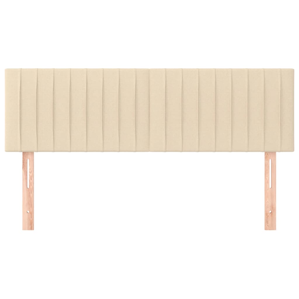 sengegavle 144x5x78/88 cm stof cremefarvet