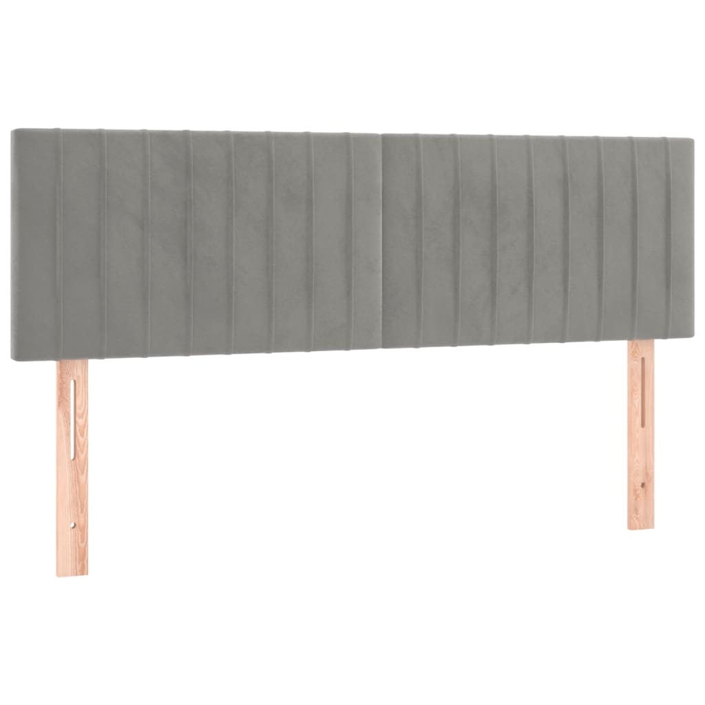 sengegavle 144x5x78/88 cm fløjl lysegrå