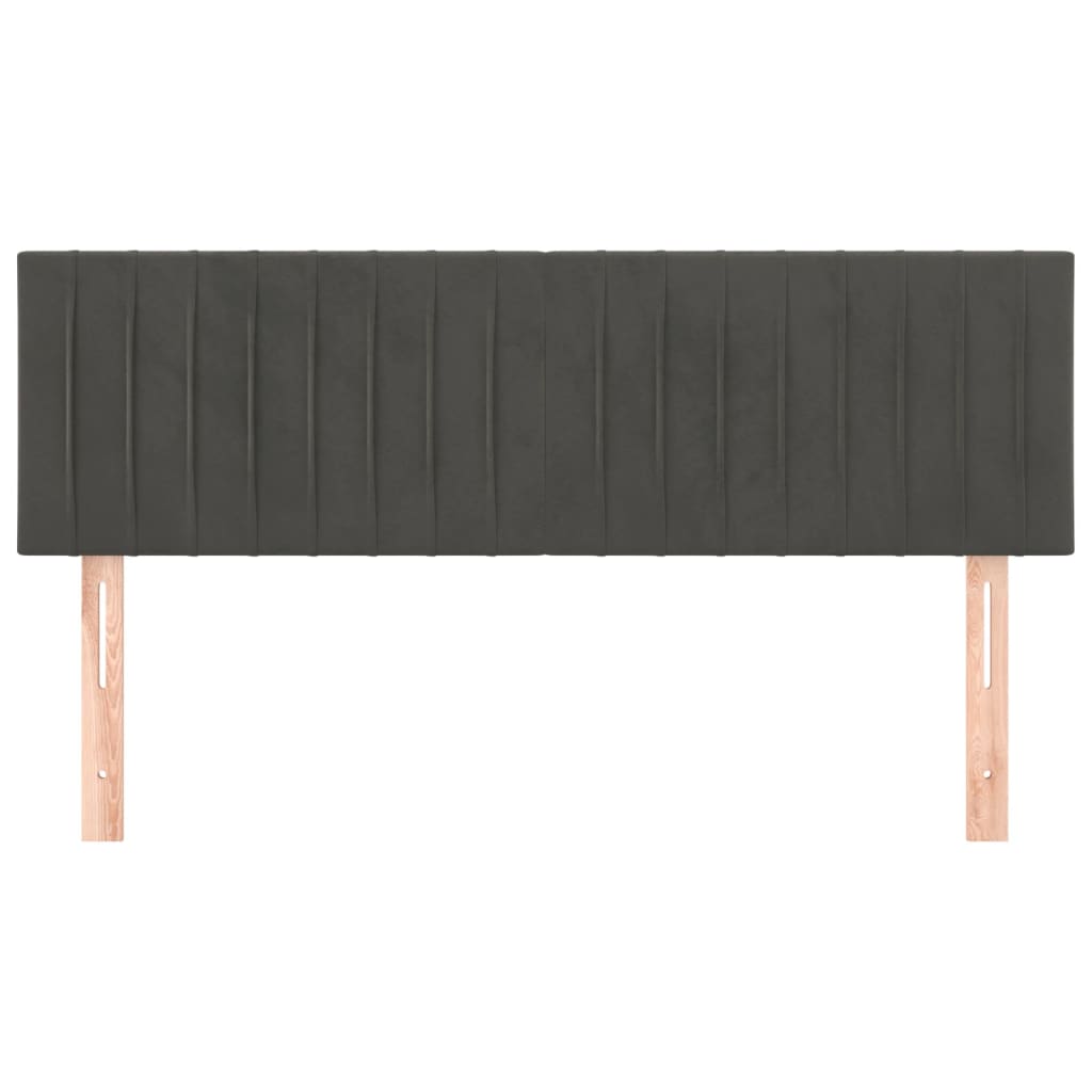 sengegavle 144x5x78/88 cm fløjl mørkegrå