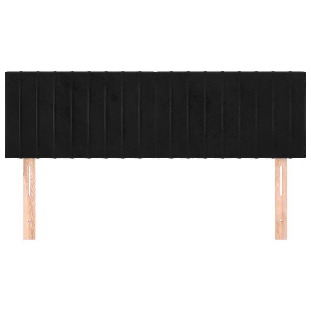 sengegavle 144x5x78/88 cm fløjl sort