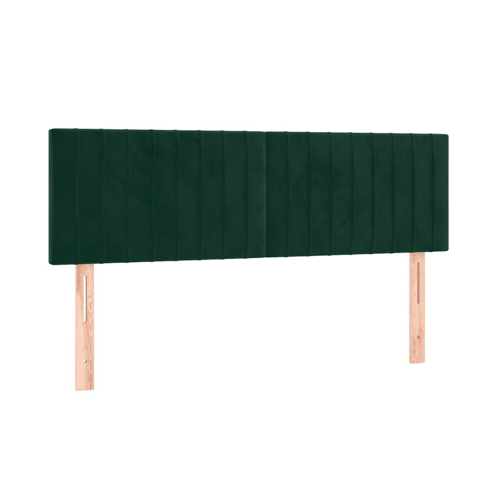 sengegavle 144x5x78/88 cm fløjl mørkegrøn