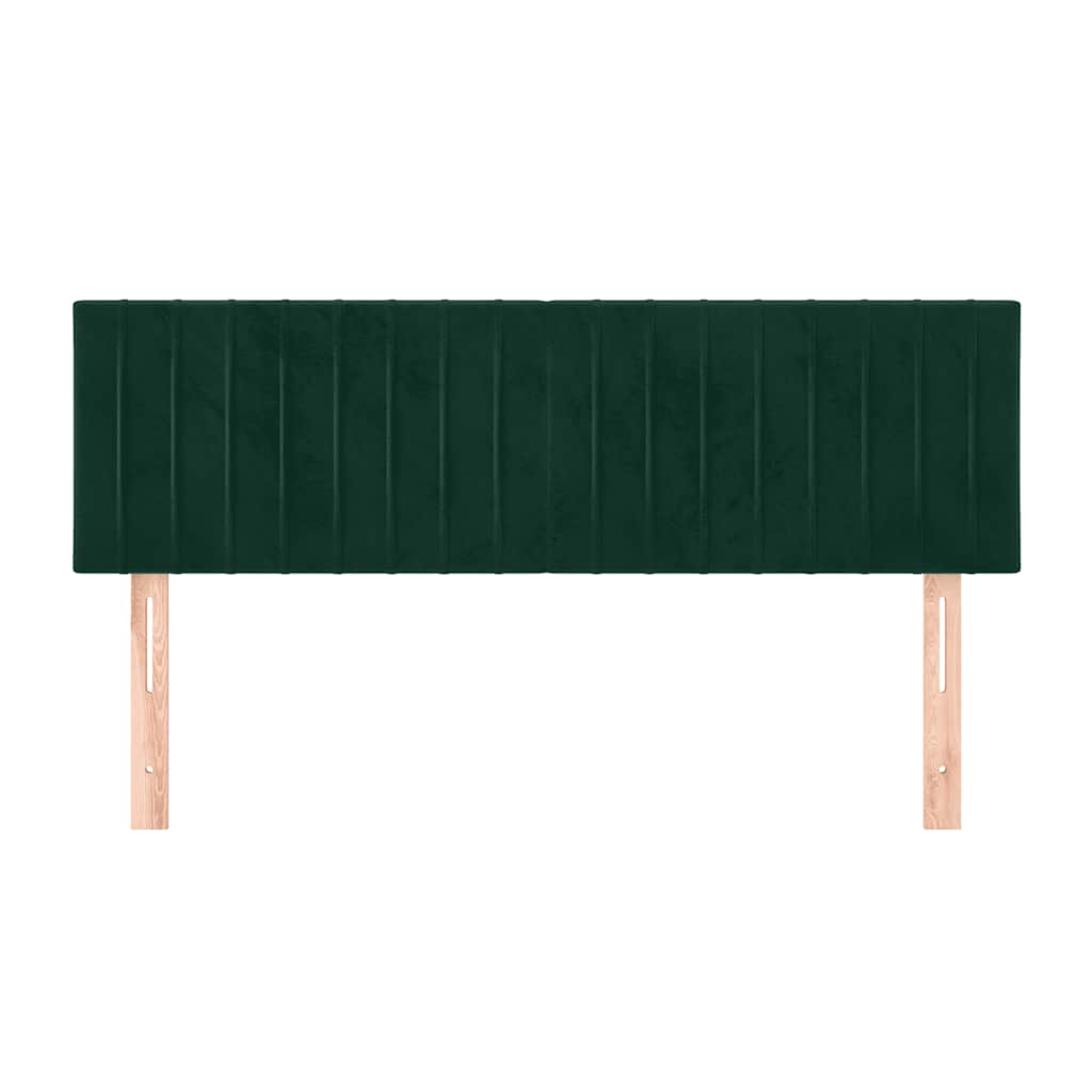 sengegavle 144x5x78/88 cm fløjl mørkegrøn