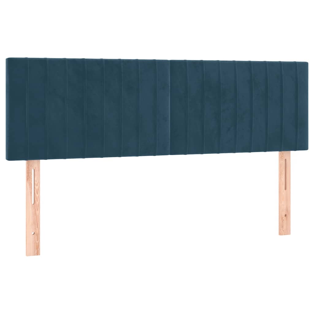 sengegavle 144x5x78/88 cm fløjl mørkeblå