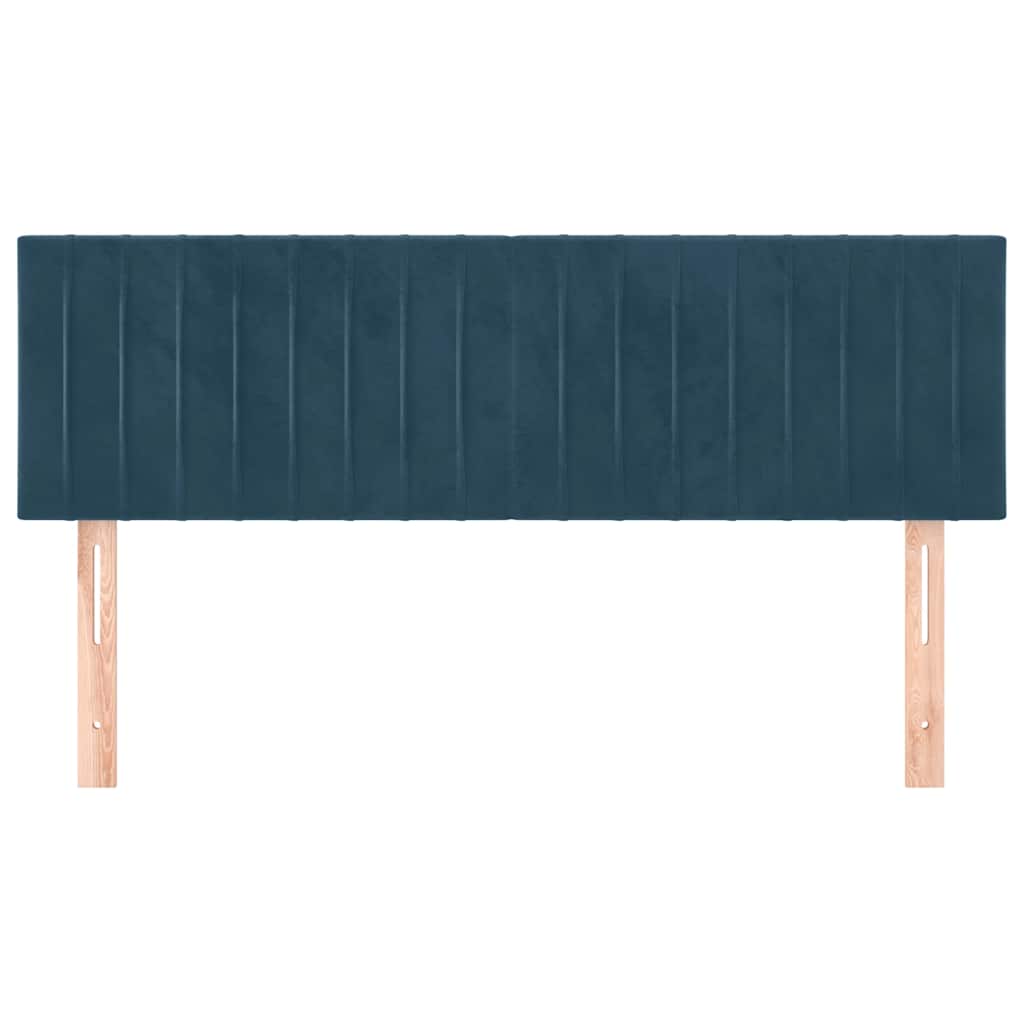 sengegavle 144x5x78/88 cm fløjl mørkeblå