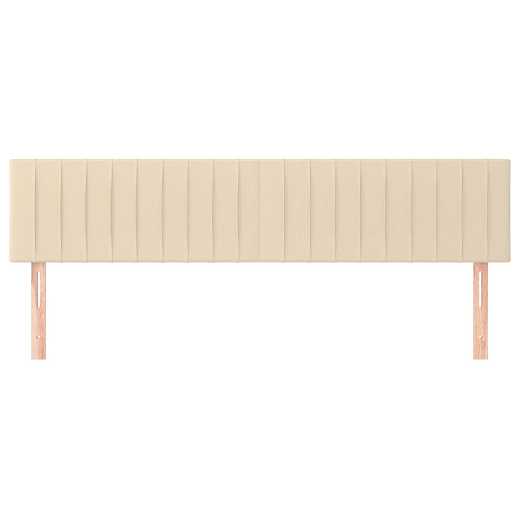 sengegavle 160x5x78/88 cm stof cremefarvet