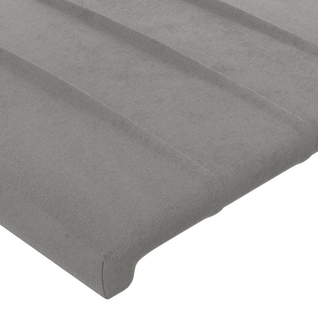 sengegavle 160x5x78/88 cm fløjl lysegrå