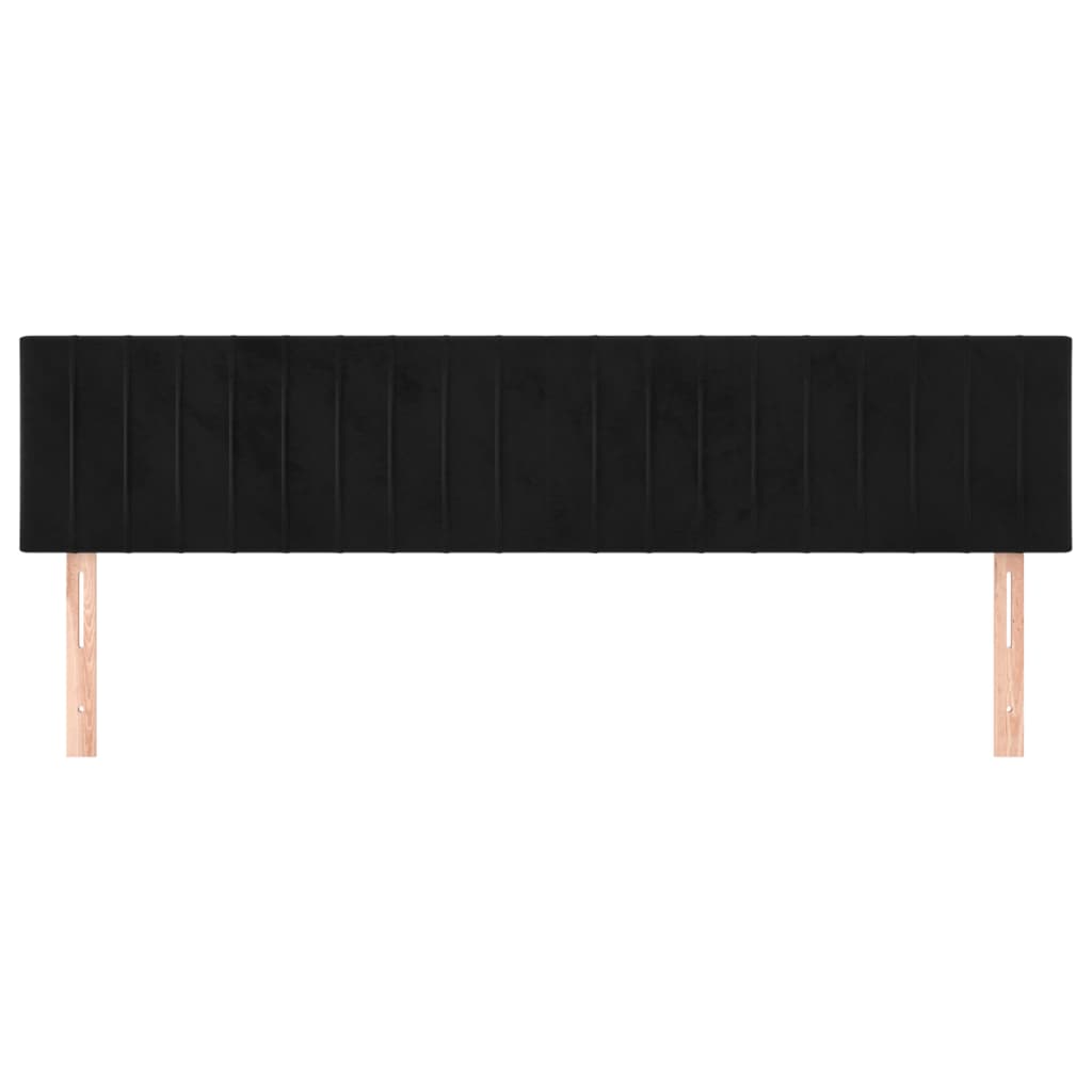 sengegavle 160x5x78/88 cm fløjl sort