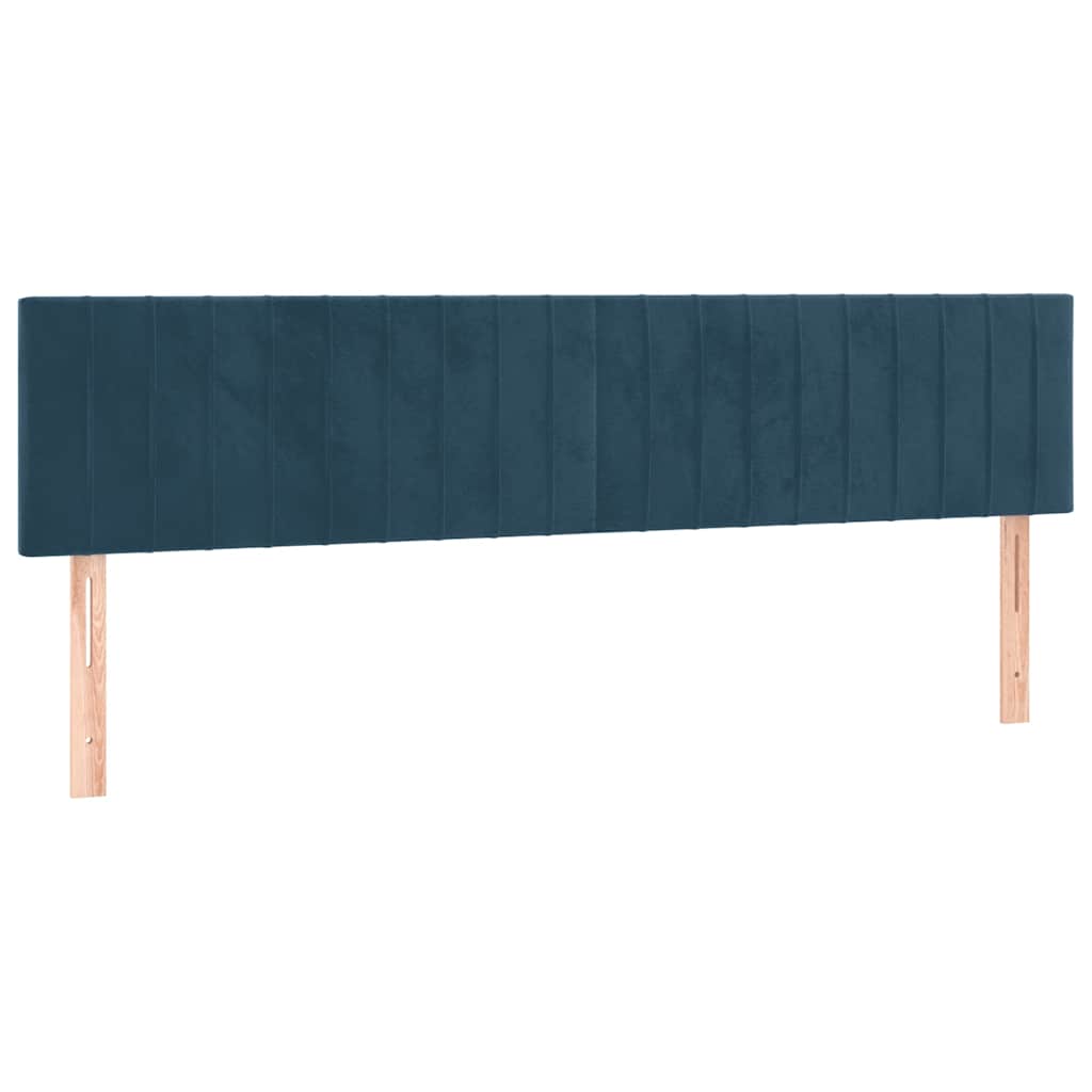 sengegavle 160x5x78/88 cm fløjl mørkeblå