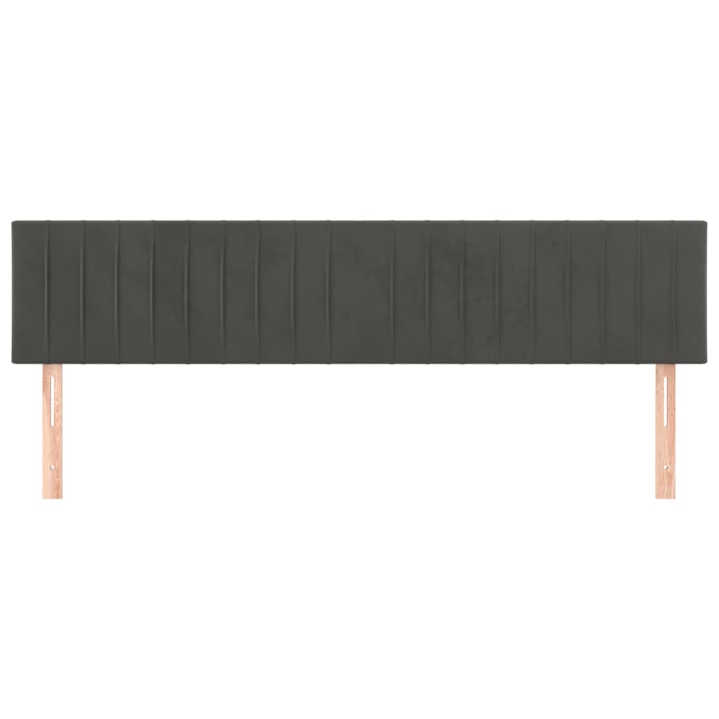 sengegavle 180x5x78/88 cm fløjl mørkegrå