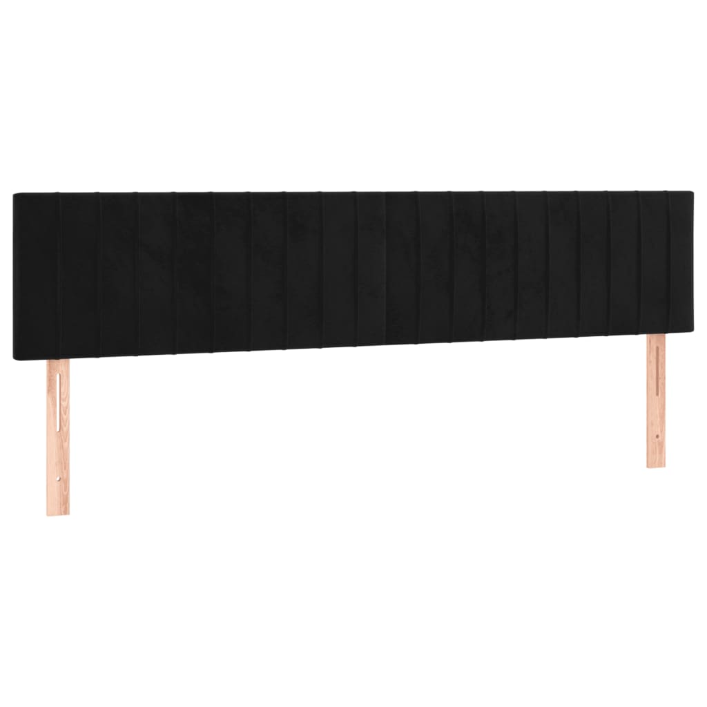 sengegavle 180x5x78/88 cm fløjl sort