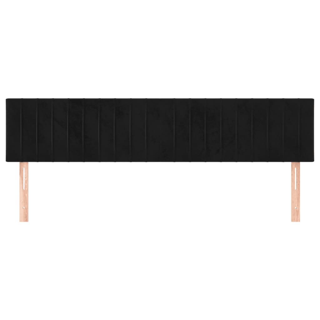 sengegavle 180x5x78/88 cm fløjl sort