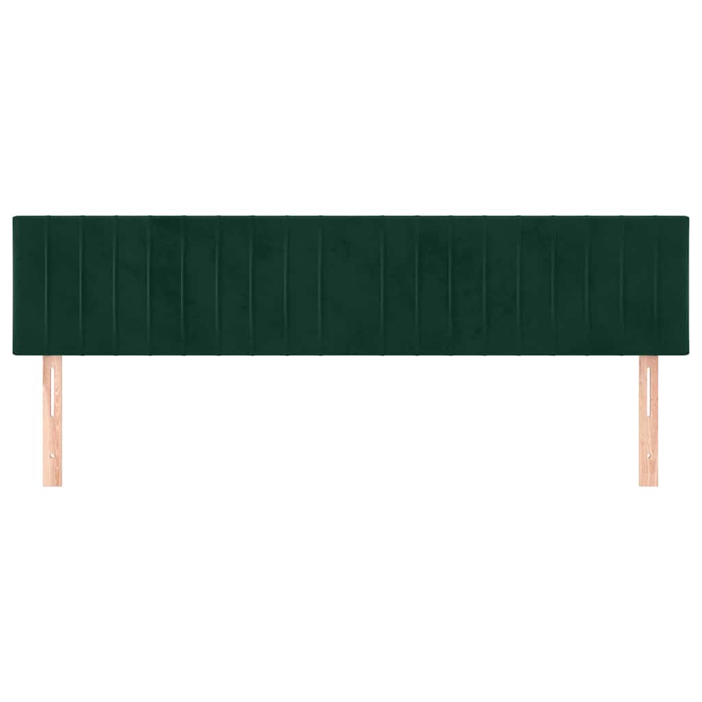sengegavle 180x5x78/88 cm fløjl mørkegrøn