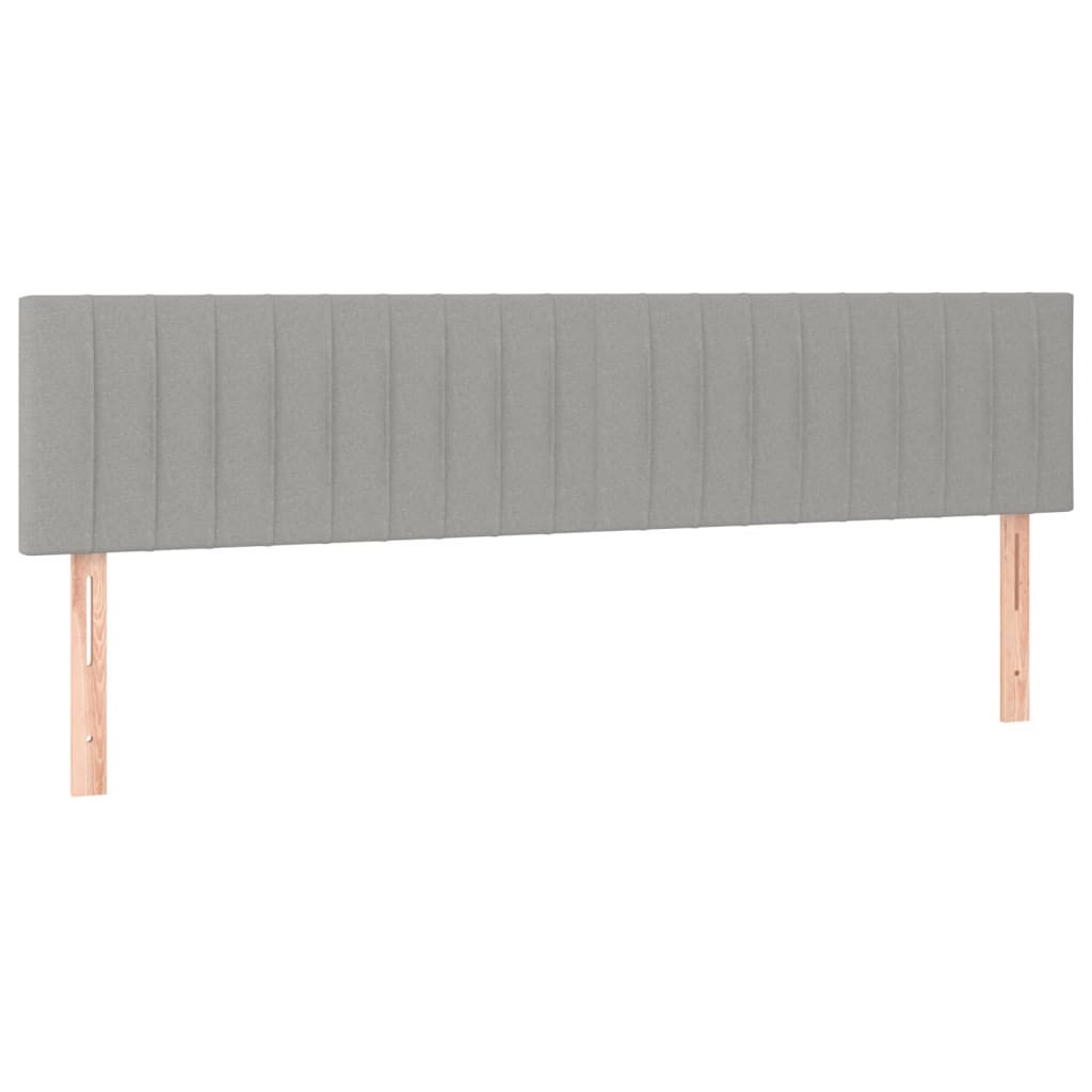 sengegavle 200x5x78/88 cm stof lysegrå