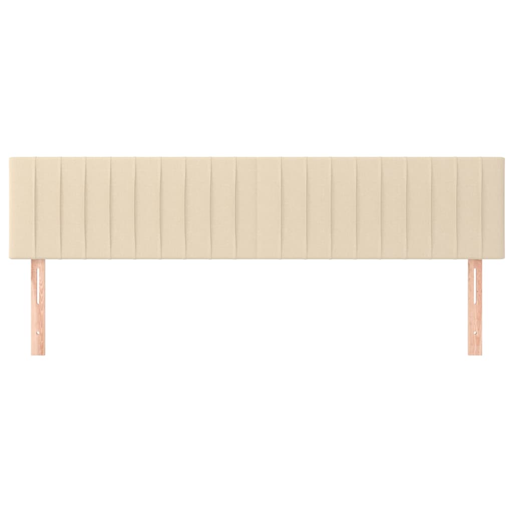 sengegavle 200x5x78/88 cm stof cremefarvet