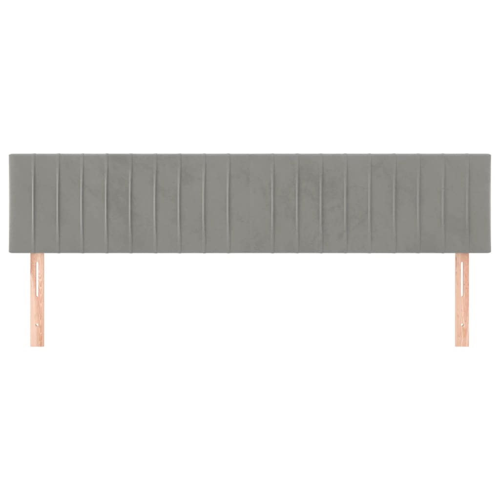sengegavle 200x5x78/88 cm fløjl lysegrå