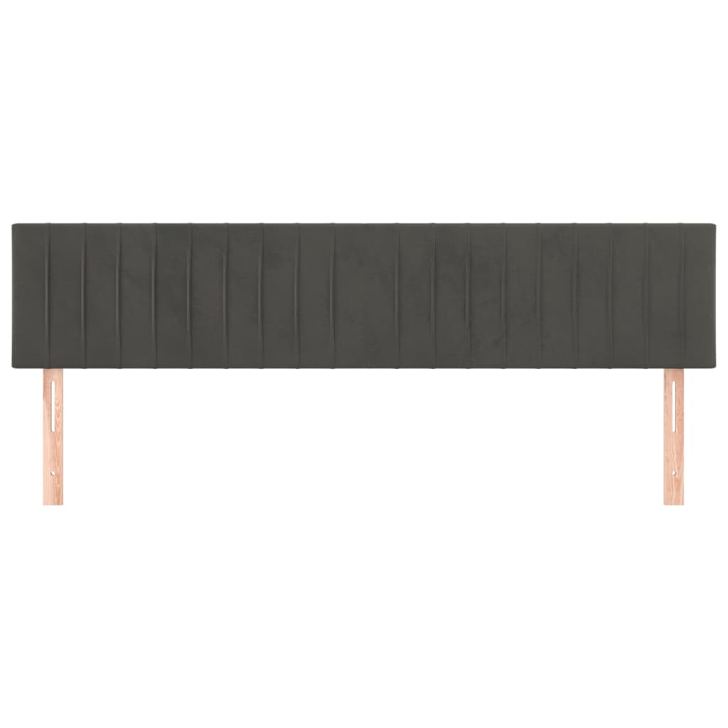 sengegavle 200x5x78/88 cm fløjl mørkegrå