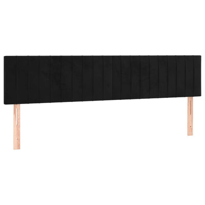 sengegavle 200x5x78/88 cm fløjl sort